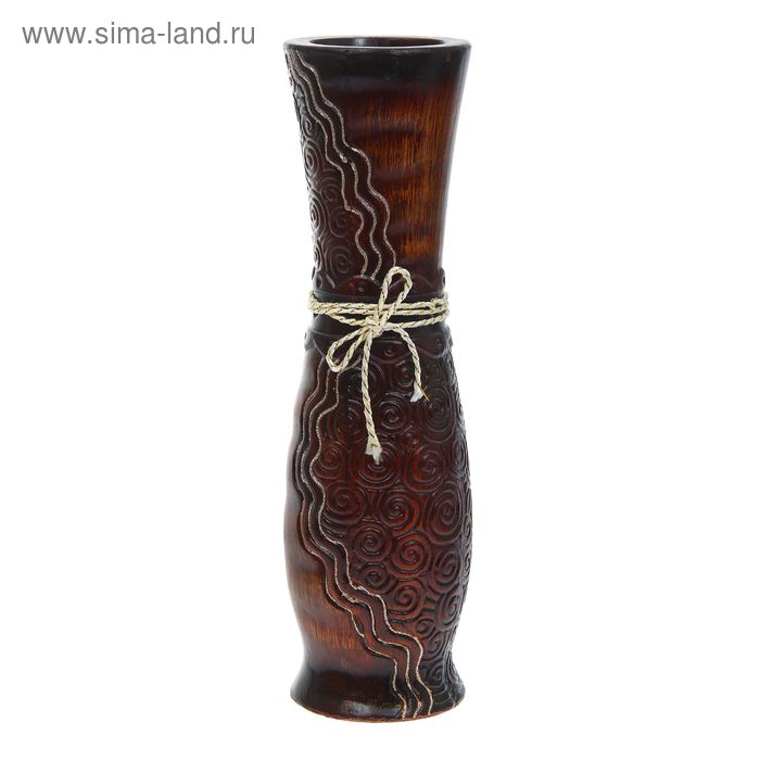 ваза керамика напольная 60 см коричневая веревочка (2 вида) - Фото 1