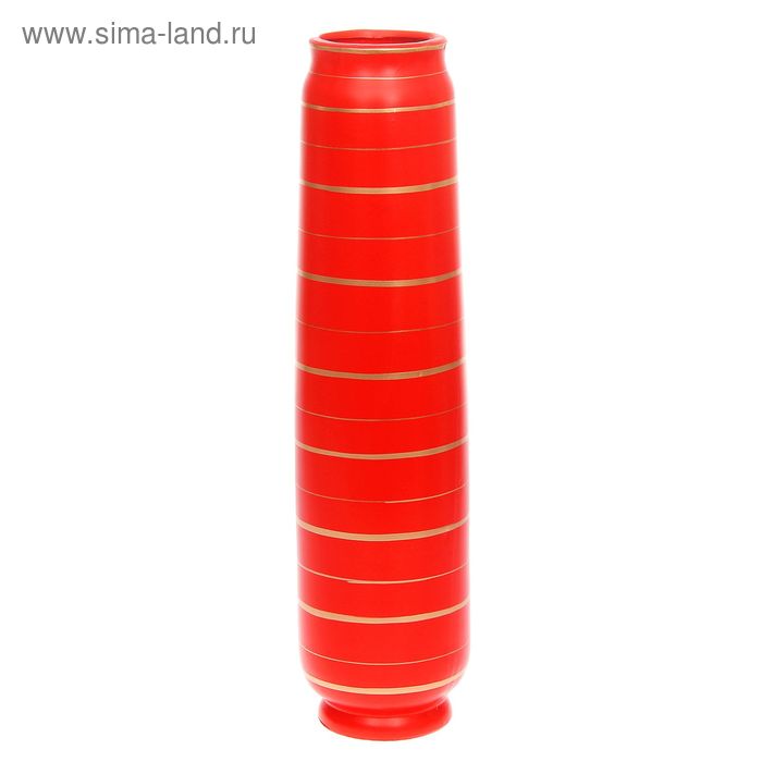 ваза керамика напольная 60 см красная полоска прямая - Фото 1