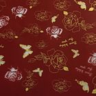 Плёнка для цветов и подарков "Розы с бабочками", кофейный, 60 х 60 см - Фото 2