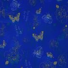 Плёнка для цветов и подарков "Розы с бабочками", синий, 60 х 60 см - Фото 2