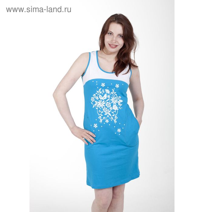 Платье женское, рост 158-164 см, размер 50, цвет бирюзовый (арт. PK2385/01) - Фото 1