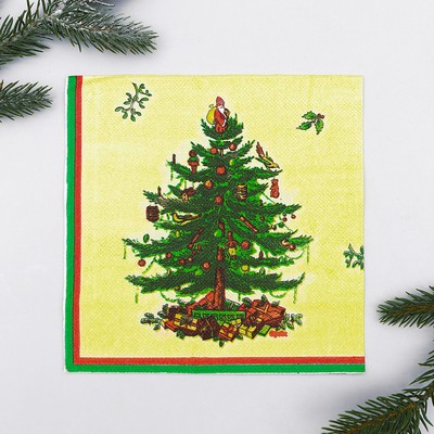 Салфетки новогодние бумажные «Ёлочка с подарками», набор 20 шт.