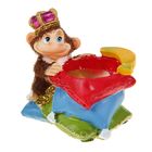 Сувенир полистоун "Карандашница обезьянка монарх с подушками" бархатистый, МИКС, 7х5,5х6,5 см 1055 - Фото 1