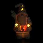 Сувенир керамика "Дед Мороз в вязаной шубке с подарком" световой, 13,8х8,5х6 см - Фото 5