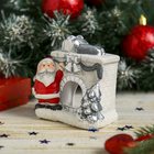 Подсвечник керамика "Камин с Дедушкой Морозом" 10х9,5х6 см - Фото 3