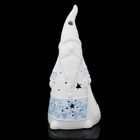 Подсвечник керамика "Дед мороз с мешком подарков" снежинки на голубом, 22,6х10,3х7,6 см - Фото 1