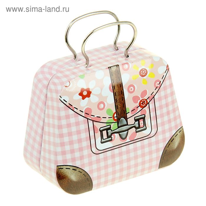 Шкатулка металл ридикюль "Полянка" 3,5х7х5,5 см - Фото 1