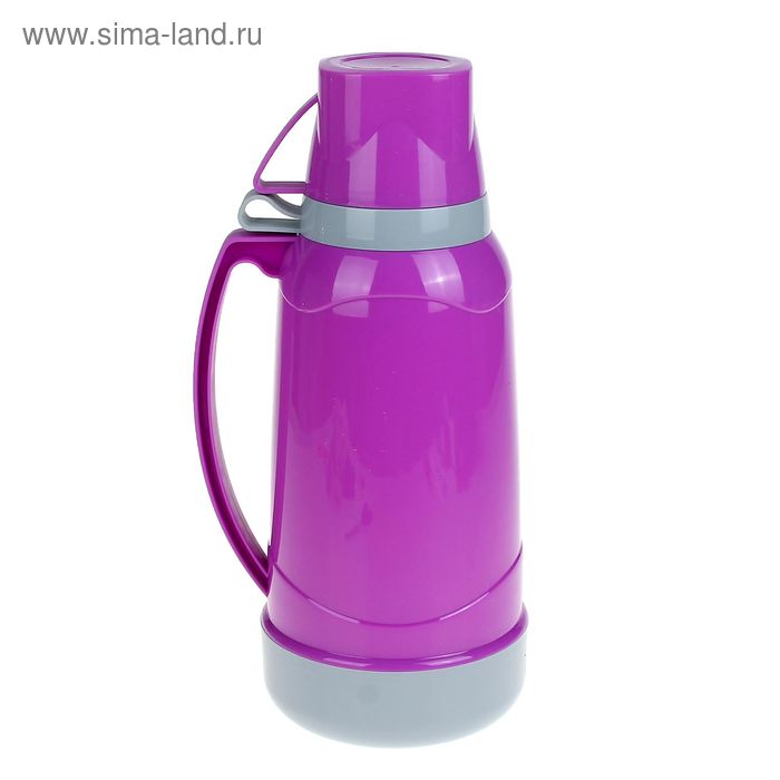 Термос "Узоры" с 2 кружками, 1.8 л, 16х35 см, микс - Фото 1