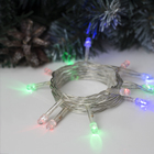 Гирлянда "Нить" 1.2 м, LED-12-220V, мигает, нить прозрачная, свечение мульти (RG/RB) - Фото 1