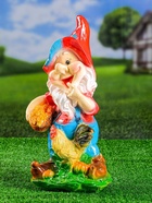 Садовая фигура из гипса «Гном с петухом», 15×20×42 см - Фото 9