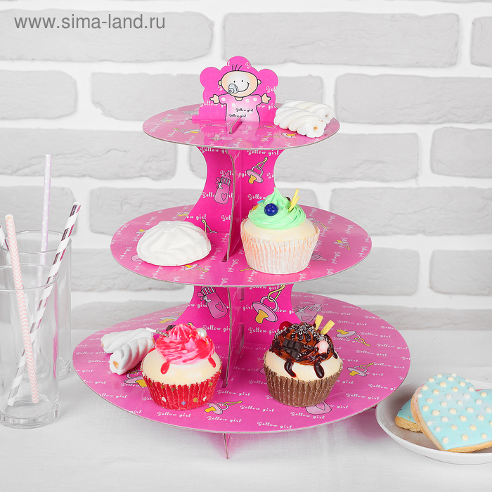 Подставка для пирожных трехъярусная "Малютка" - Фото 1