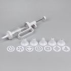 Шприц кондитерский, 6 насадок для крема и 7 насадок для теста - Фото 1