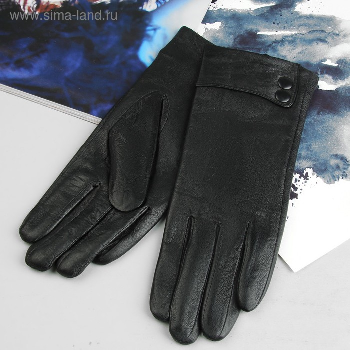 Перчатки женские "Блеск", подклад - флис, р-р 6,5, цвет чёрный - Фото 1