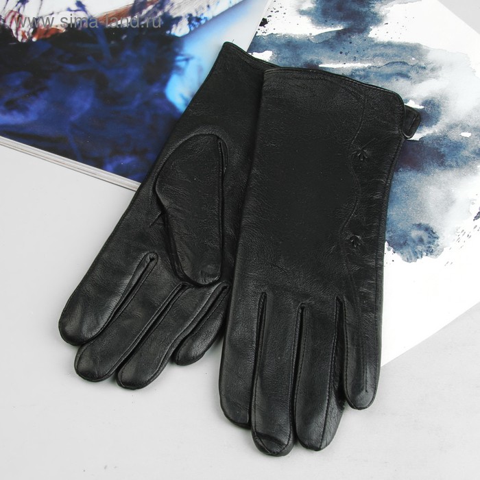 Перчатки женские "Вероника", подклад - флис, р-р 7,5, цвет чёрный - Фото 1