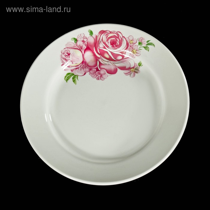 Тарелка мелкая 20 см «Розовые розы» - Фото 1