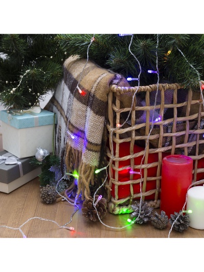 Гирлянда «Нить» 2.5 м, IP20, прозрачная нить, 25 LED, свечение RG/RB, мигание, 220 В