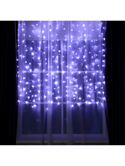 Гирлянда «Занавес» 2×1.5 м, IP20, прозрачная нить, 360 LED, свечение белое, 8 режимов, 220 В