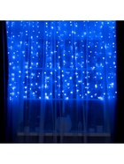 Гирлянда «Занавес» 2 × 1.5 м, IP20, прозрачная нить, 360 LED, свечение синее, 8 режимов, 220 В - Фото 6