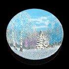 Тарелка фарфоровая "Зима", каменная крошка - Фото 5