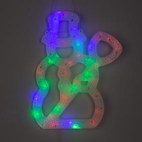 Светодиодная фигура «Снеговик с метлой» 25 x 40 см, пластик, 220 В, свечение мульти (RG/RB)