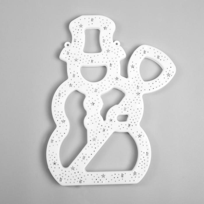 Светодиодная фигура «Снеговик с метлой» 25 × 40 см, пластик, 220 В, свечение мульти (RG/RB) - фото 1889142099