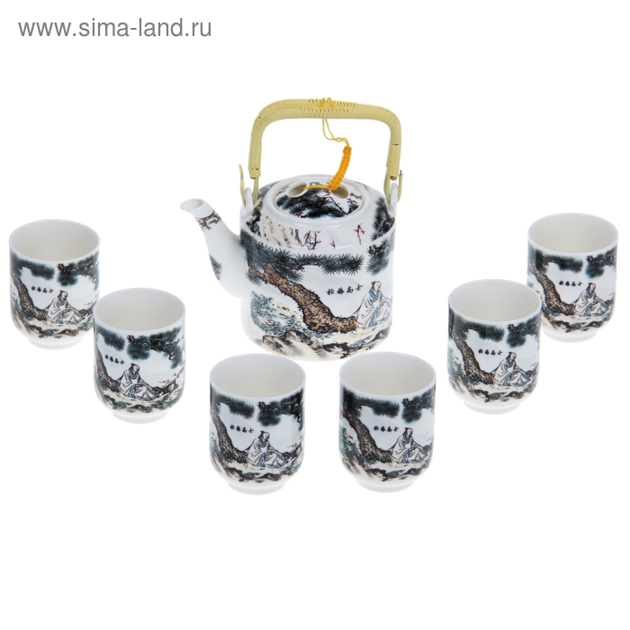 Набор для чайной церемонии 7 предметов "Мудрец" (чайник 600 мл, чашка 70 мл) - Фото 1