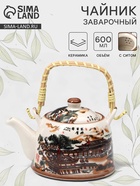 Чайник заварочный «Пейзаж», 600 мл, с металлическим ситом, керамика - Фото 1