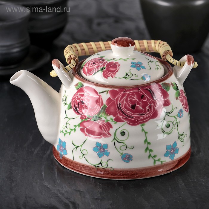 Чайник заварочный «Роза дивная», 600 мл, с металлическим ситом - Фото 1