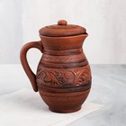 Кувшин с крышкой "Резной", декор, глазурь, красная глина, 1 л, микс - Фото 5