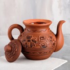 Чайник для заварки "Домашний", декор, глазурь, красная глина, 1 л - Фото 2