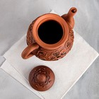Чайник для заварки "Домашний", декор, глазурь, красная глина, 1 л - Фото 3