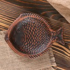 Блюдо для подачи "Камбала", декор, красная глина, 15х20 см - Фото 2
