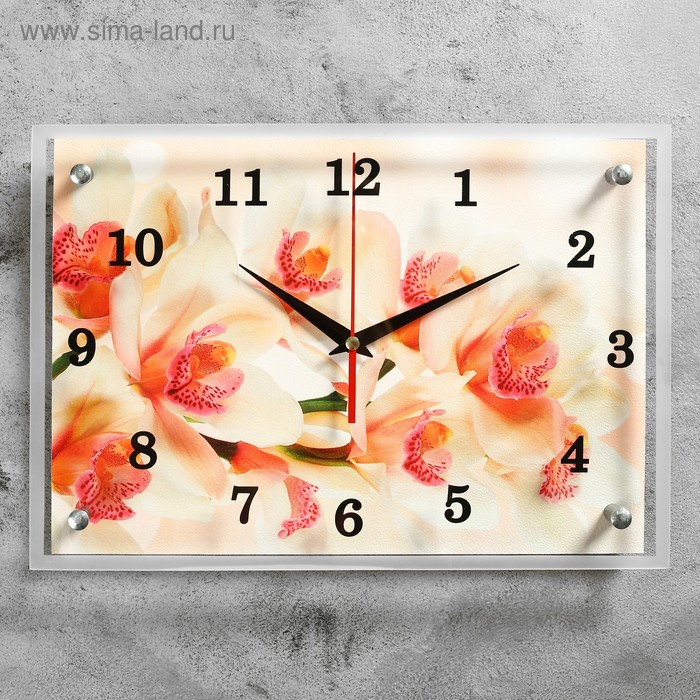 Часы-картина настенные, серия: Цветы, "Орхидея", 25х35 см - Фото 1