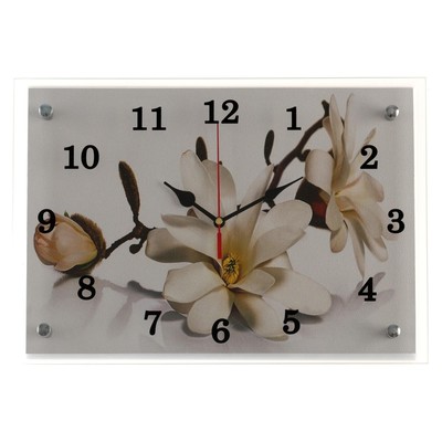 Часы-картина настенные, интерьерные "Орхидея", бесшумные, 25 х 35 см