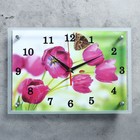 Часы-картина настенные, серия: Цветы, "Бабочка на цветке", 25х35 см - фото 2842228