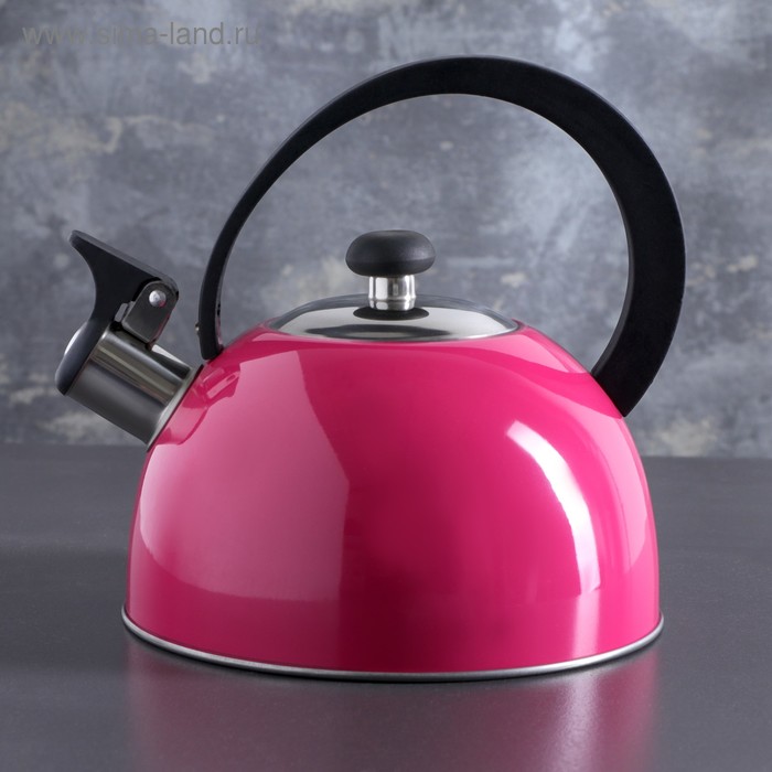 Чайник "Аманда", 1,8 л, со свистком, фиксированная ручка, цвет розовый - Фото 1