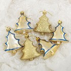 Украшение ёлочное "Ёлочки с месяцем" (набор 6 шт) 6х6,5 см микс - Фото 2