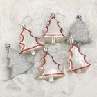 Украшение ёлочное "Ёлочки с месяцем" (набор 6 шт) 6х6,5 см микс - Фото 3