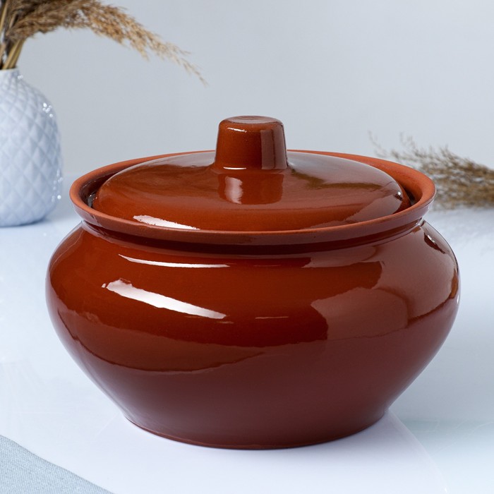 Жаровня Кунгурская керамика «Стандарт», 3 л, керамика, коричневая - Фото 1