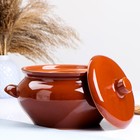 Жаровня Кунгурская керамика «Стандарт», 3 л, с ручками, коричневая - Фото 2