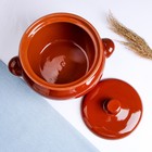 Жаровня Кунгурская керамика «Стандарт», 3 л, с ручками, коричневая - Фото 3