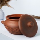 Жаровня Кунгурская керамика «Молочение», 3 л, с ручками, коричневая - Фото 2