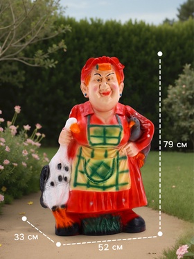 Садовая фигура из гипса «Тёща с гусями», 52×33×79 см