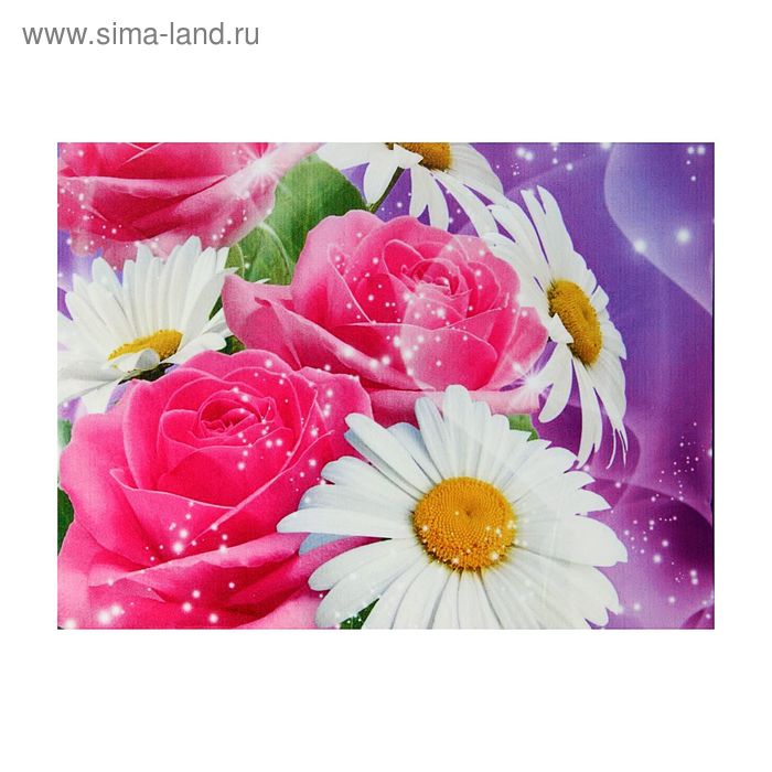 Картина-холст на подрамнике "Сияние роз" 35*50см - Фото 1