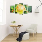 Картина модульная на подрамнике "Жёлтые розы" 2-43х25, 2-58х25, 1-72х25 см, 135*75 - Фото 2