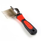 Колтунорез боковой, 9 лезвий, 6.5×19 см, чёрный, красный - Фото 2