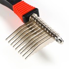 Колтунорез боковой, 9 лезвий, 6.5×19 см, чёрный, красный - Фото 3