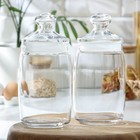 Набор стеклянных банок для сыпучих продуктов Cesni, 1,1 л, 2 шт - фото 17325048