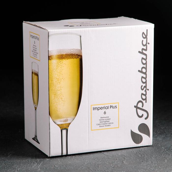 Набор стеклянных бокалов для шампанского Imperial plus, 155 мл, 6 шт - фото 1908253600