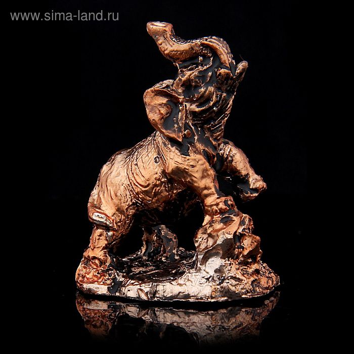 Сувенир полистоун "Слоник" бронза, 5х2,5х3,7 см - Фото 1